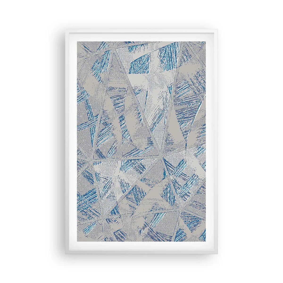 Póster en marco blanco - En un laberinto gris azulado - 61x91 cm