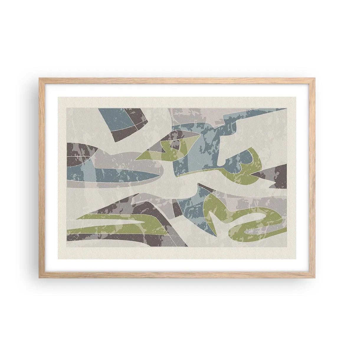 Póster en marco roble claro - Composición tras vidriera - 70x50 cm