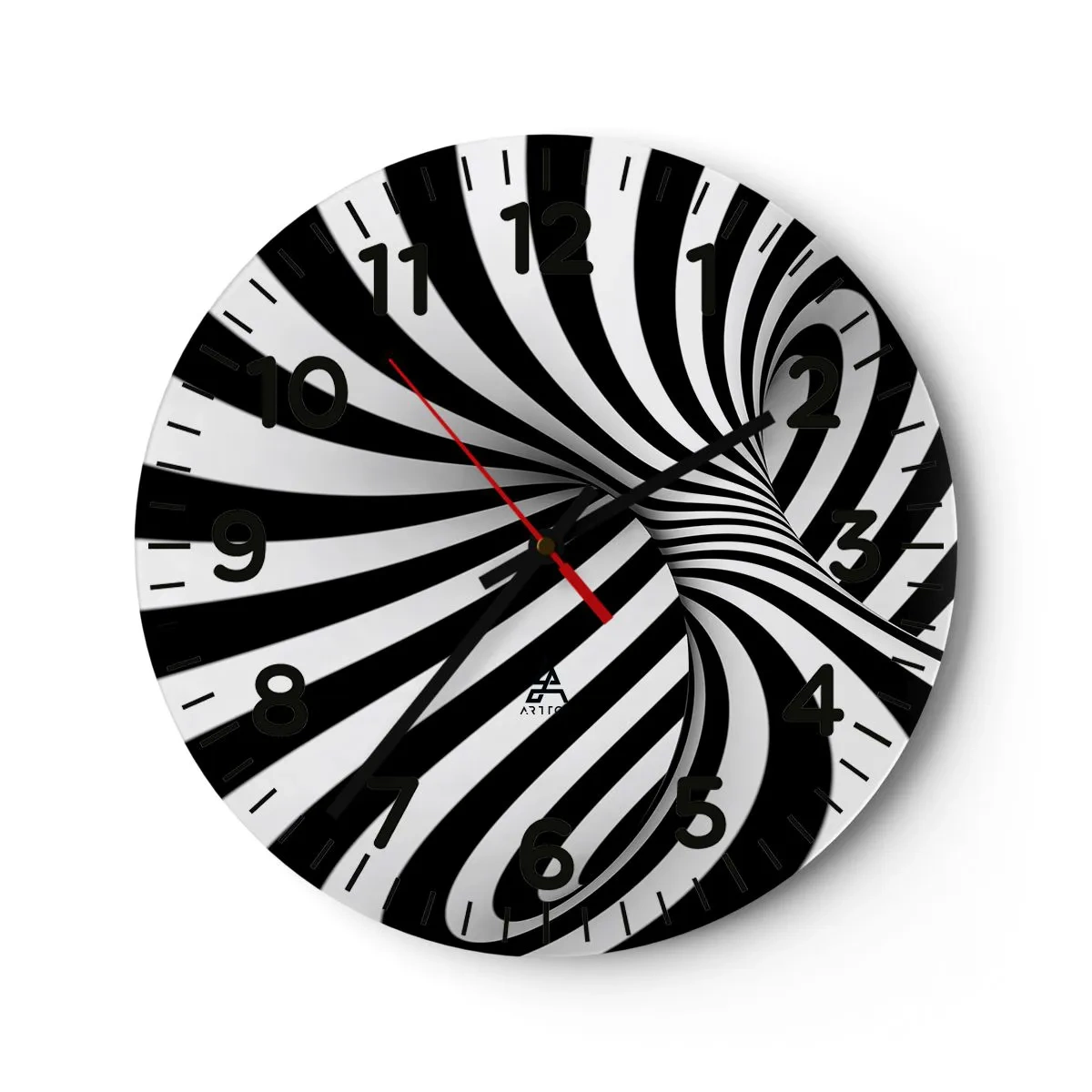 Reloj de pared - Reloj de vidrio - Composición: espacio de baile - 30x30 cm