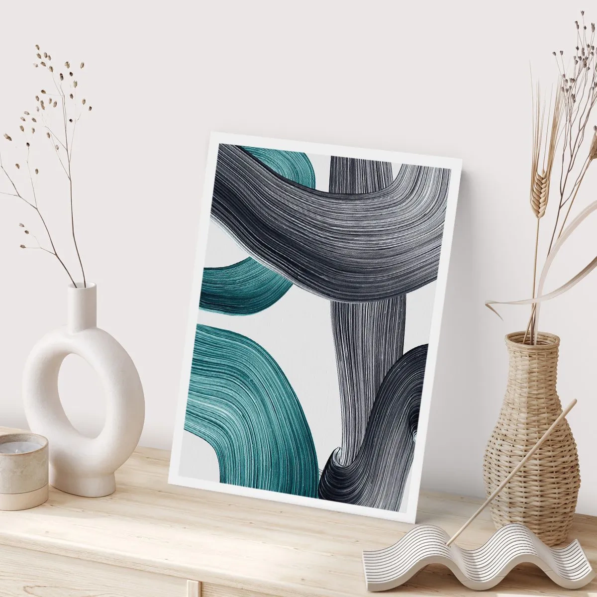 Póster - Senderos esmeralda y negro - 61x91 cm
