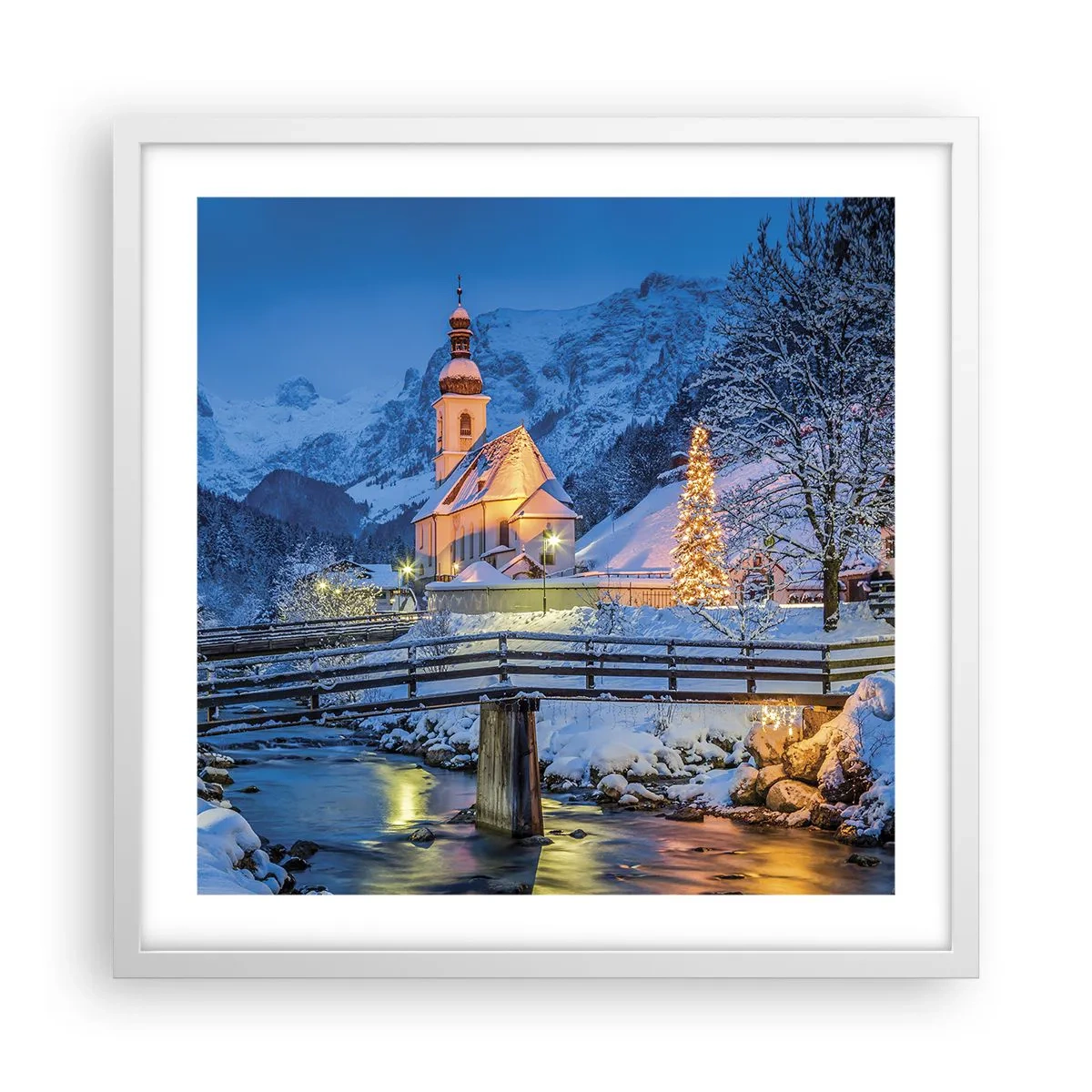 Póster en marco blanco - El espíritu de la Navidad - 50x50 cm