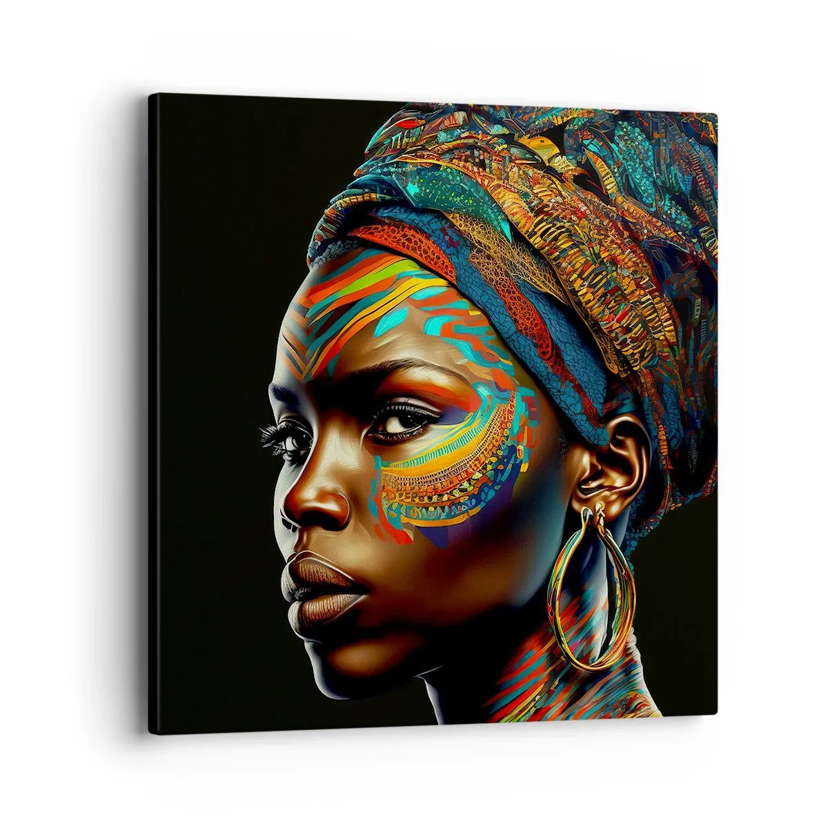 Cuadro sobre lienzo - Impresión de Imagen - Reina africana - 40x40 cm