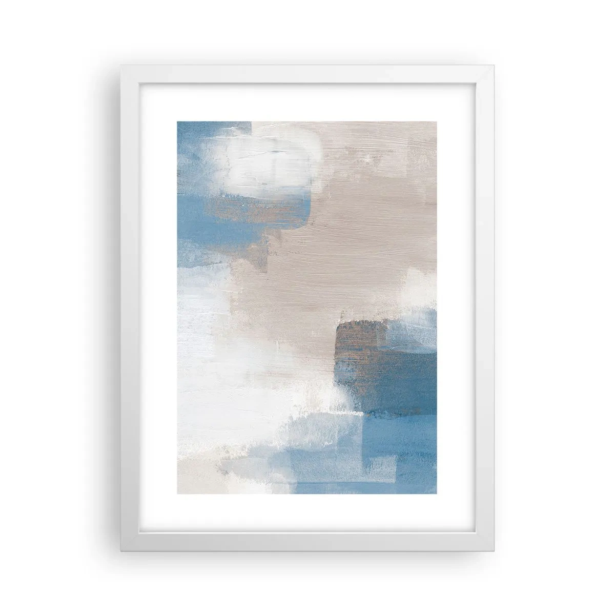 Póster en marco blanco - Abstracción rosa tras un velo azul - 30x40 cm