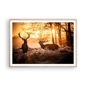 Póster en marco roble claro - El sueño de un cazador - 100x70 cm