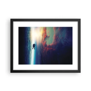 Póster en marco negro - Enfrentarse al universo - 40x30 cm