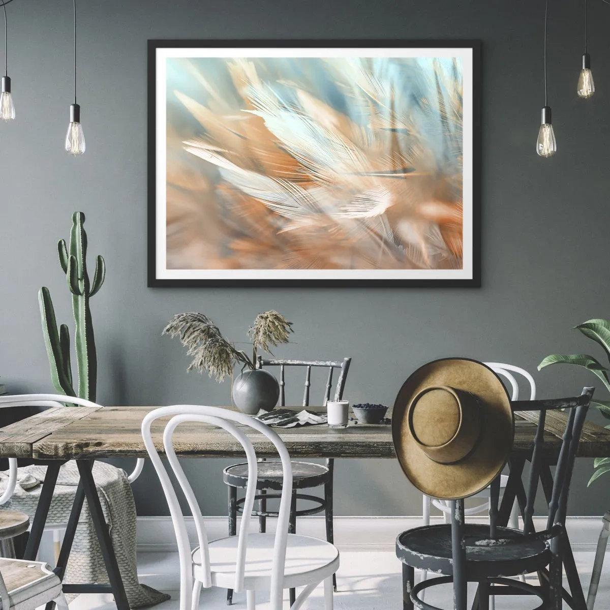 Póster en marco negro - En la tierra de la suavidad - 50x40 cm