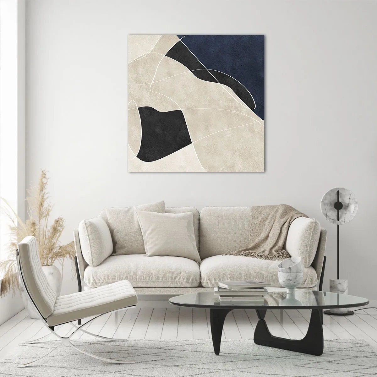 Cuadro sobre vidrio - Impresiones sobre Vidrio - Composición abstracta - contraste de colores - 60x60 cm