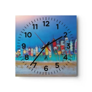 Reloj de pared - Reloj de vidrio - A vista de pájaro - 30x30 cm