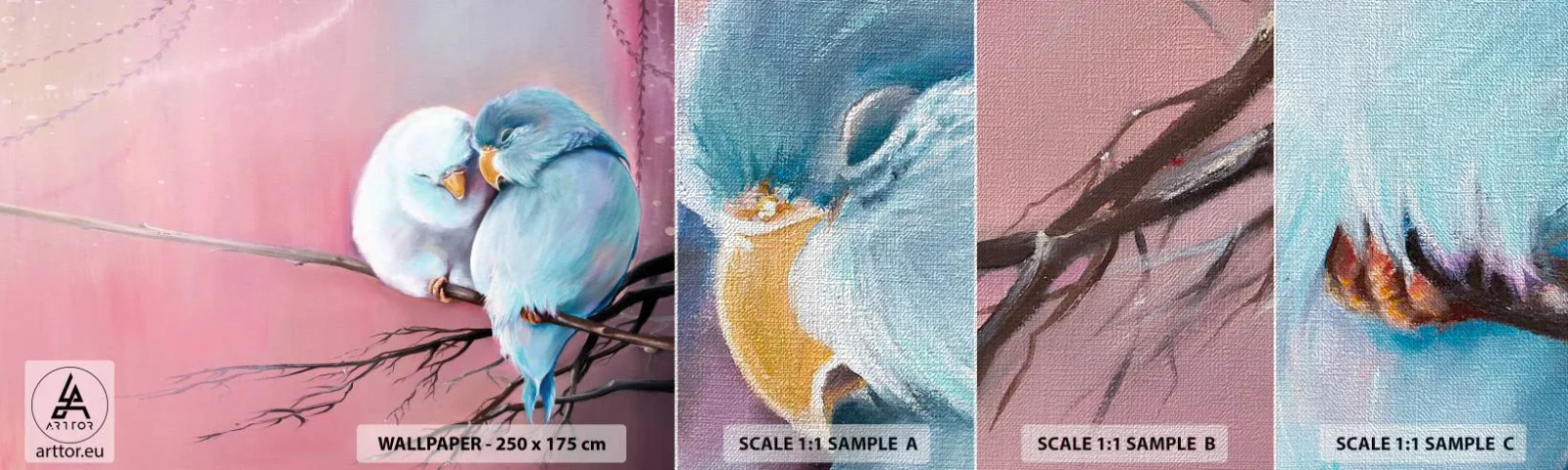 Muestra de fotomural Premium Canvas - Qué añadir aquí... - Aves, Naturaleza, Pedazo - 100x30 cm