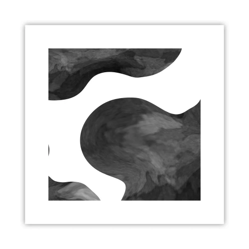 Póster - El blanco fluye sobre el negro - 30x30 cm