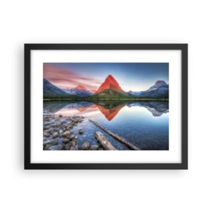 Póster en marco negro - Cálido y frío - 40x30 cm