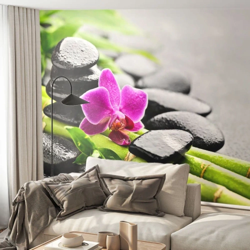 Fotomural personalizado Premium Sand - En equilibrio pacífico - flores, Orquídea, Orquídea