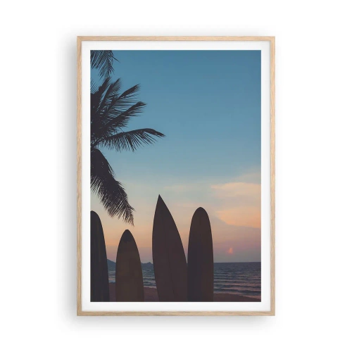 Póster en marco roble claro - Mañana también disfrutaremos - 70x100 cm