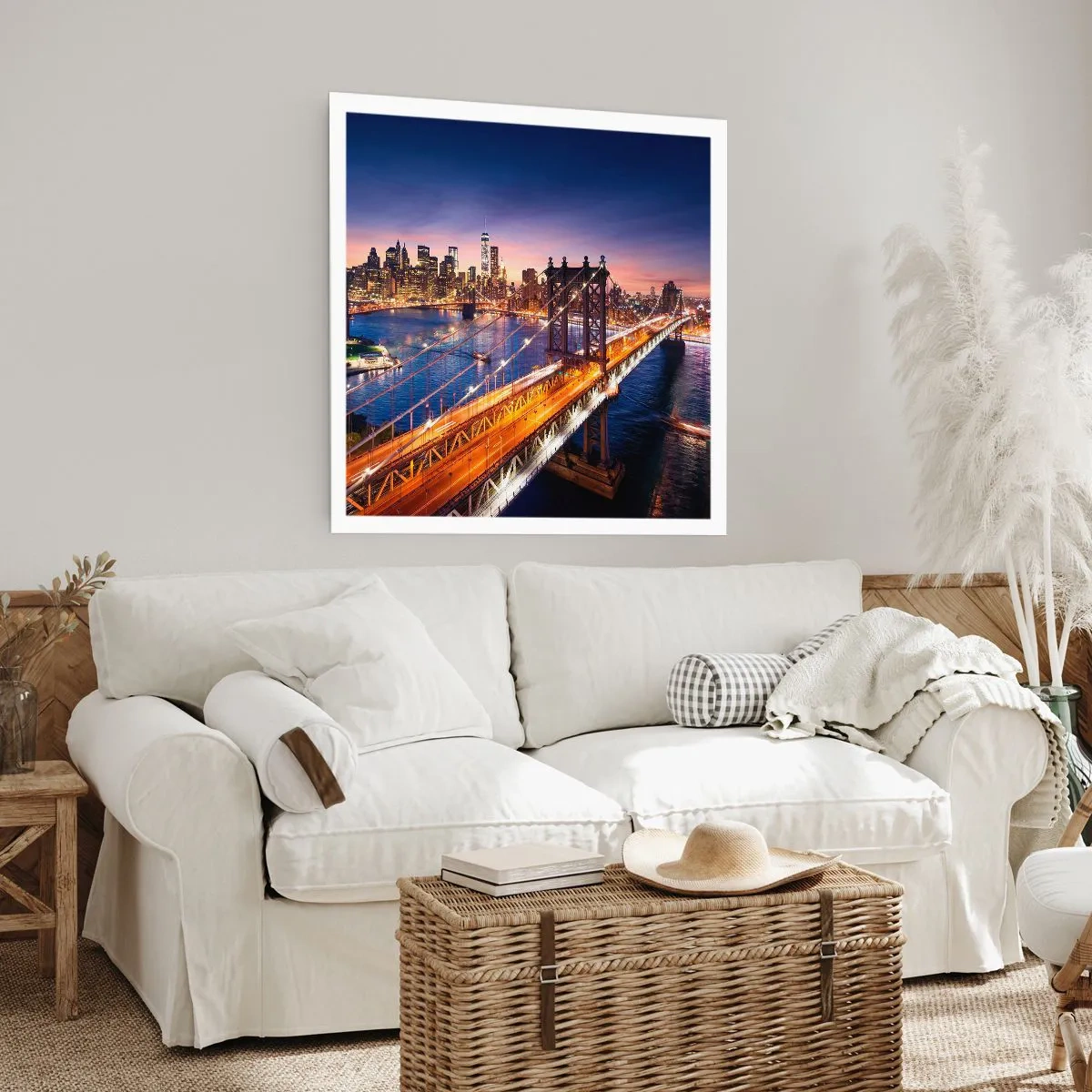 Póster - Un puente luminoso hacia el corazón de la ciudad - 30x30 cm