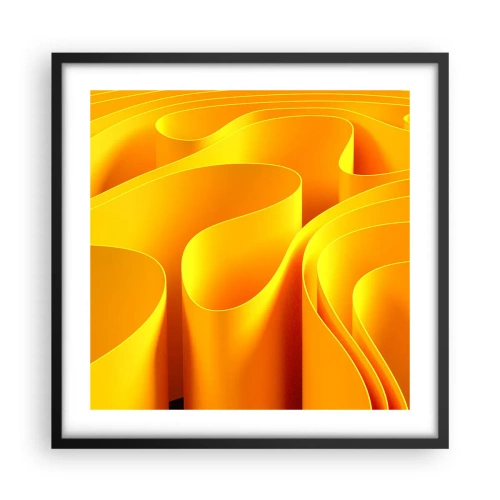 Póster en marco negro - Como las olas del sol - 50x50 cm