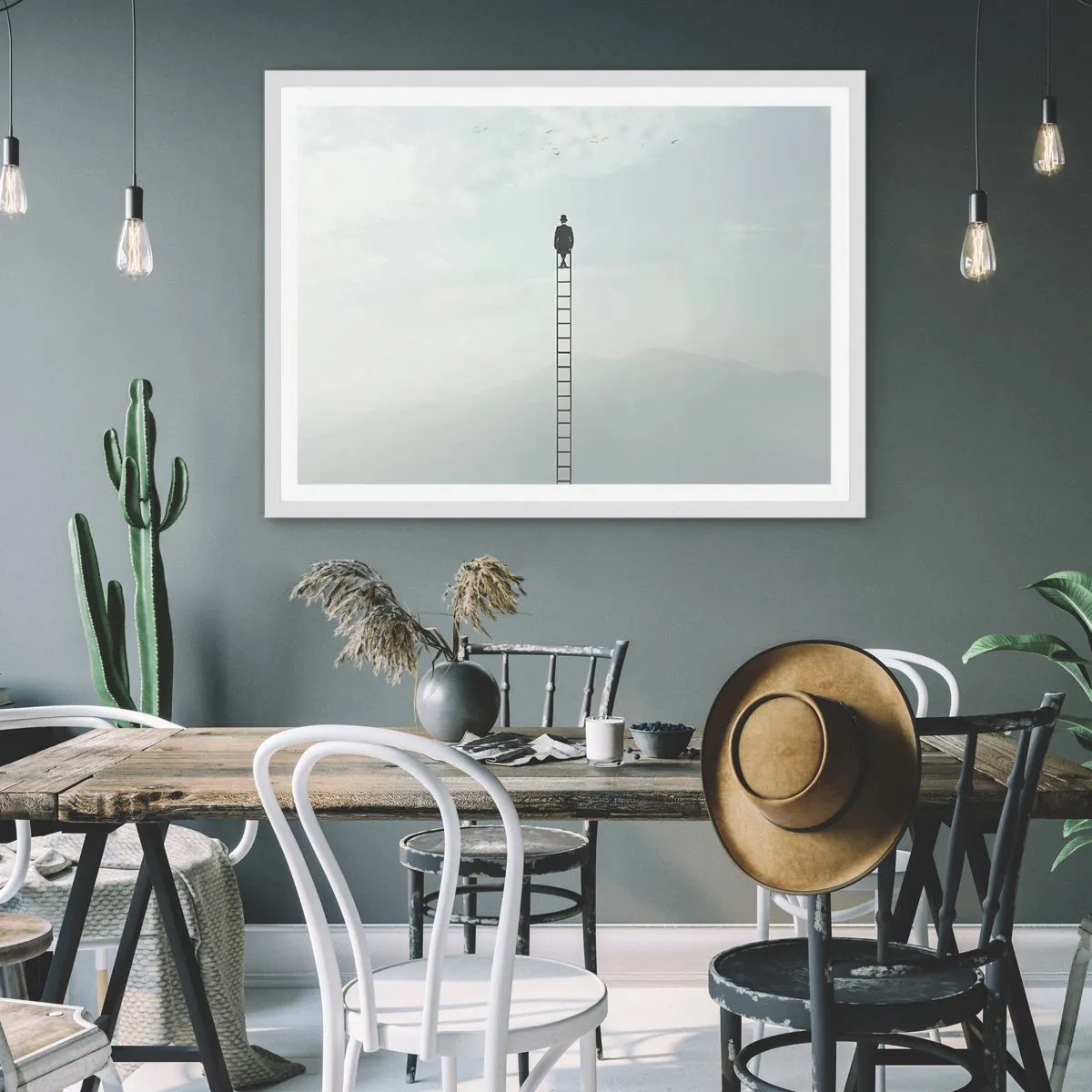 Póster en marco blanco - Hacia lo más alto - 70x50 cm