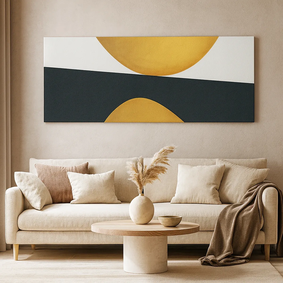 Cuadro sobre lienzo - Impresión de Imagen - Blanco, negro, dorado - 30x30 cm