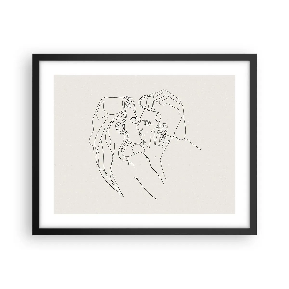 Póster en marco negro - Unión y sentimiento - 50x40 cm