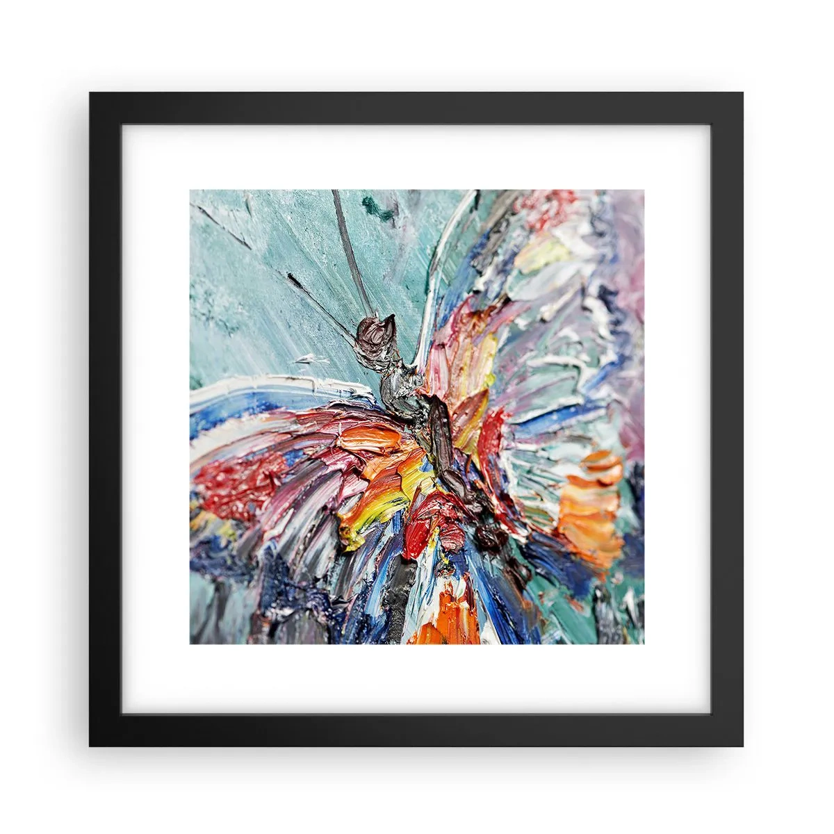 Póster en marco negro - Pintado por la naturaleza - 30x30 cm