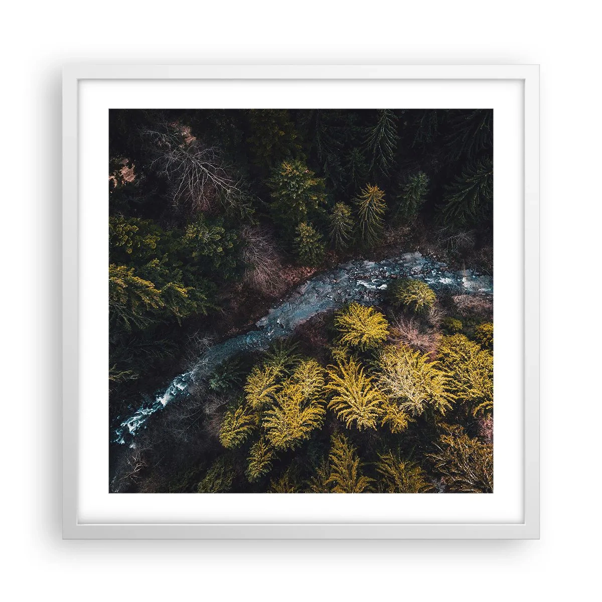 Póster en marco blanco - Rápido, cada vez más rápido - 50x50 cm