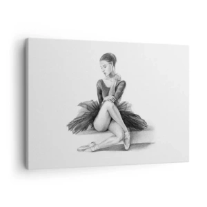 Cuadro sobre lienzo - Impresión de Imagen - Un boceto de una bailarina en un estilo sutil y clásico. - 70x50cm - Amante de la danza - Decoración de pared moderna para salón y dormitorio ARTTOR