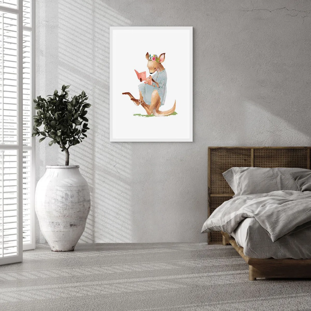Póster en marco blanco - Léeme un cuento, mamá - 50x70 cm