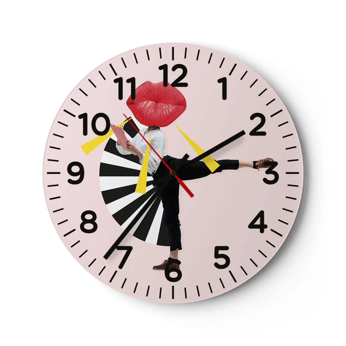 Reloj de pared - Reloj de vidrio - Arte pop surrealista - 30x30 cm