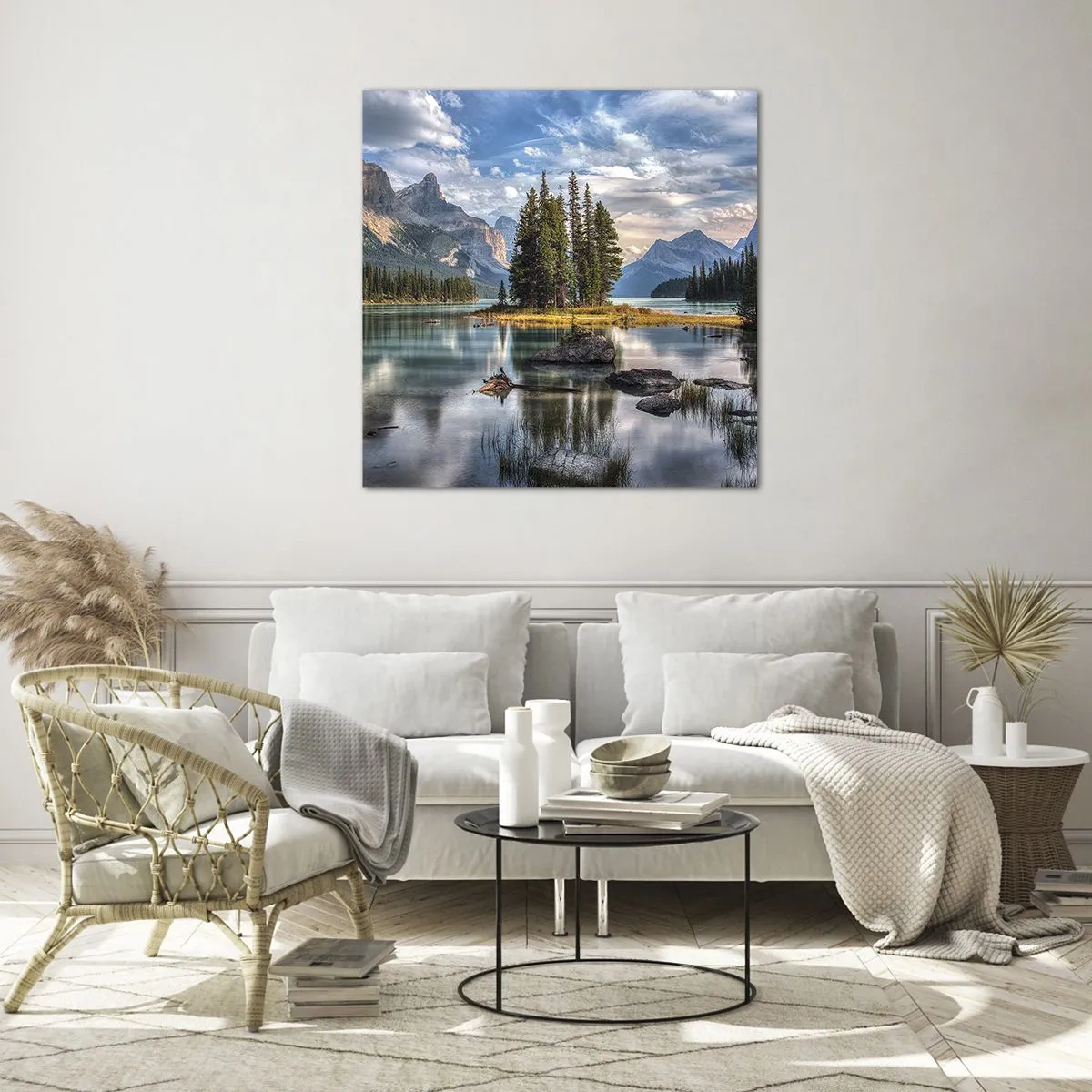 Cuadro sobre vidrio - Impresiones sobre Vidrio - Sobre el agua cristalina... - 70x70 cm