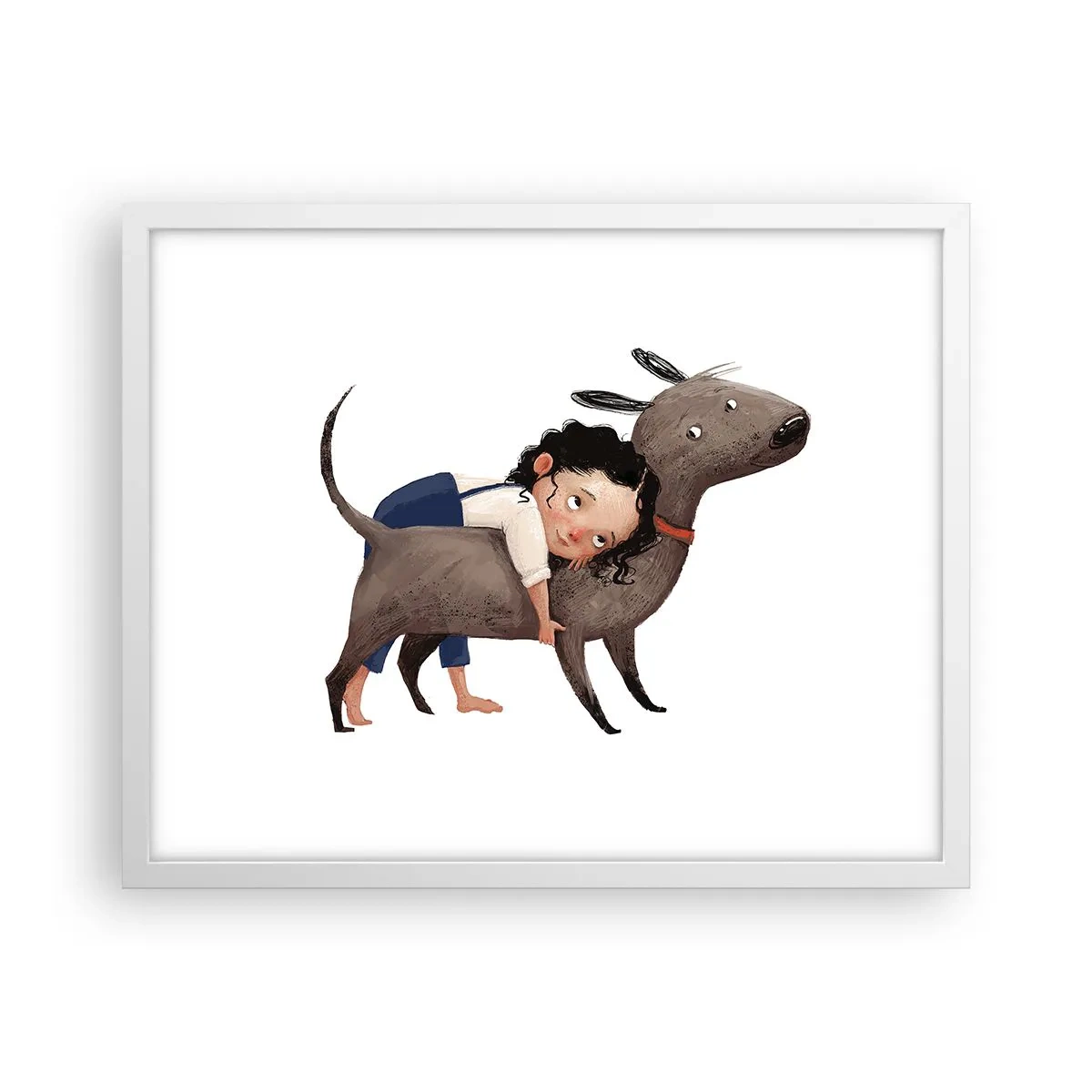 Póster en marco blanco - Mejores amigos - 50x40 cm