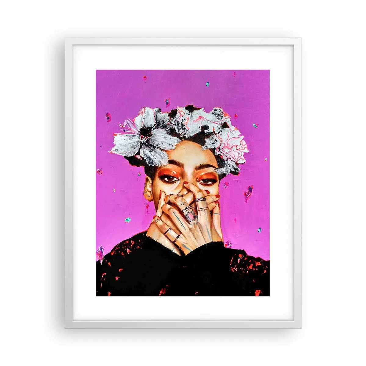 Póster en marco blanco - Un poco alocada - 40x50 cm