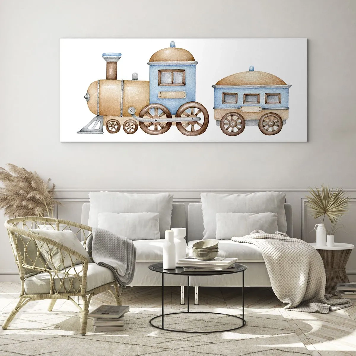 Cuadro sobre vidrio - Impresiones sobre Vidrio - De pie en la estación... - 90x30 cm