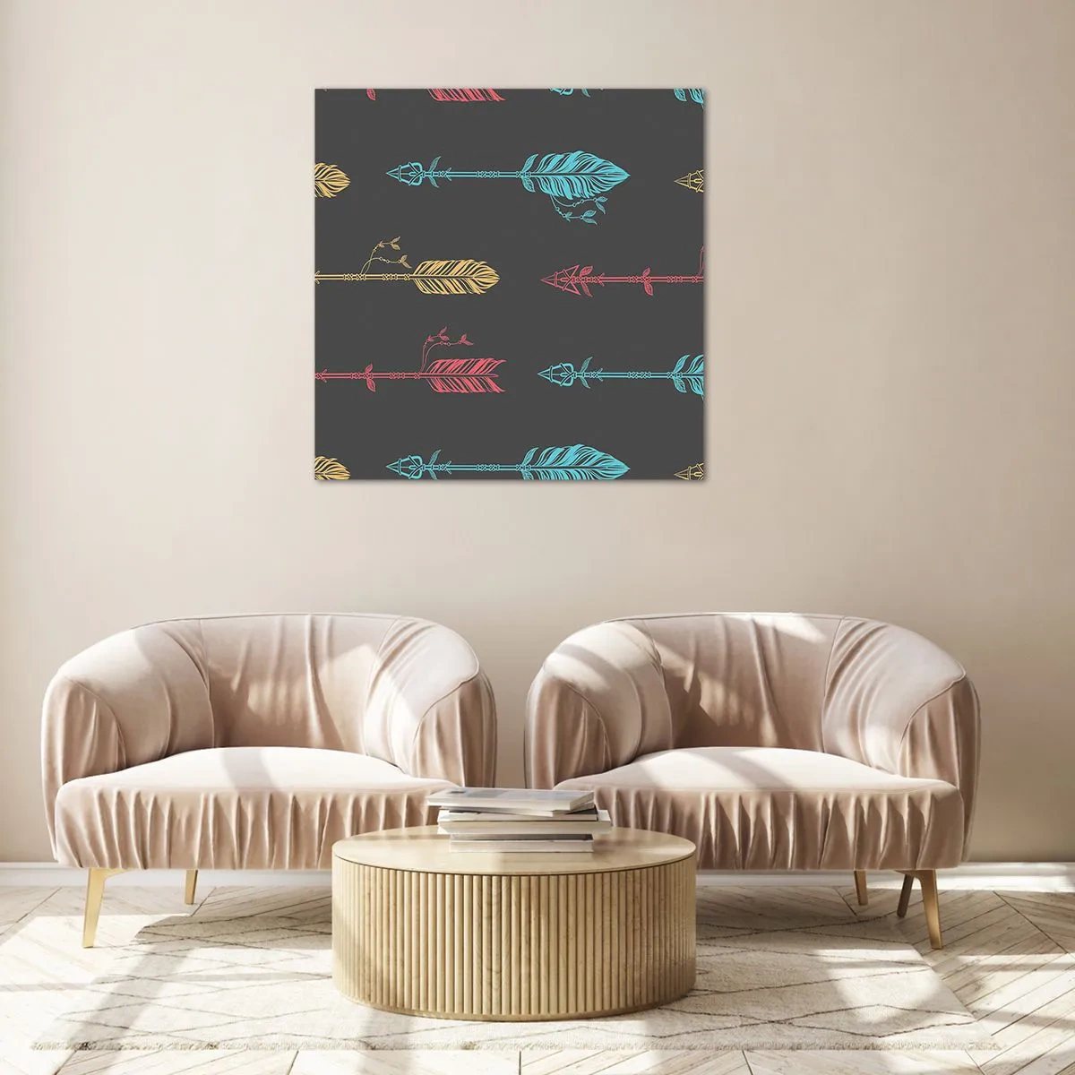 Cuadro sobre vidrio - Impresiones sobre Vidrio - Flechas - 50x50 cm