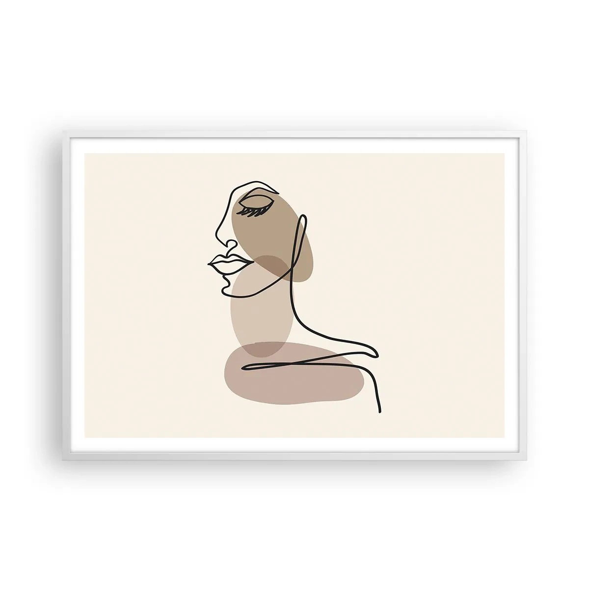 Póster en marco blanco - Una línea de hermosura - 100x70 cm