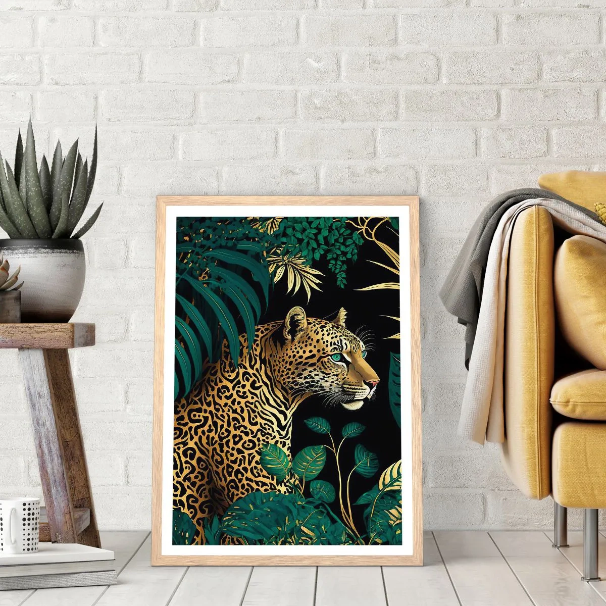 Póster en marco roble claro - El anfitrión en la jungla - 50x70 cm
