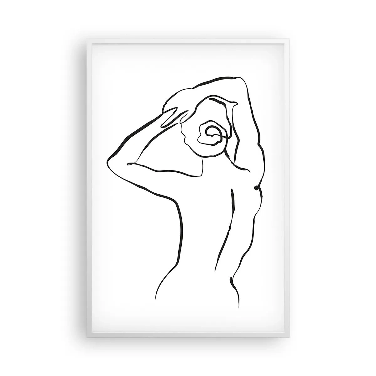 Póster en marco blanco - Pose matinal - 61x91 cm