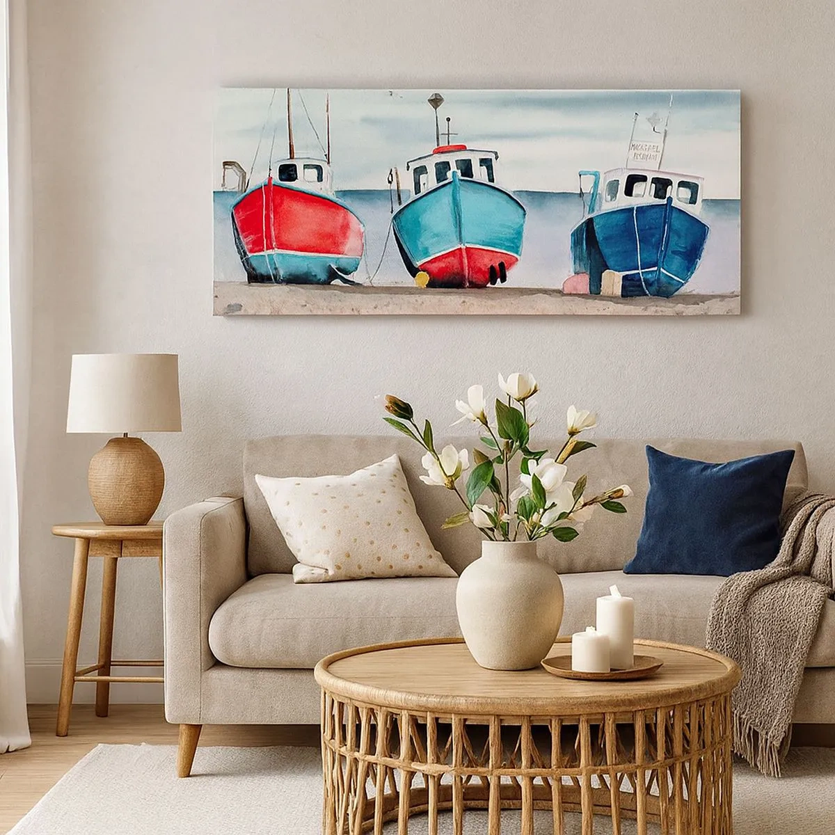 Cuadro sobre lienzo - Impresión de Imagen - Listos para la pesca - 100x40 cm