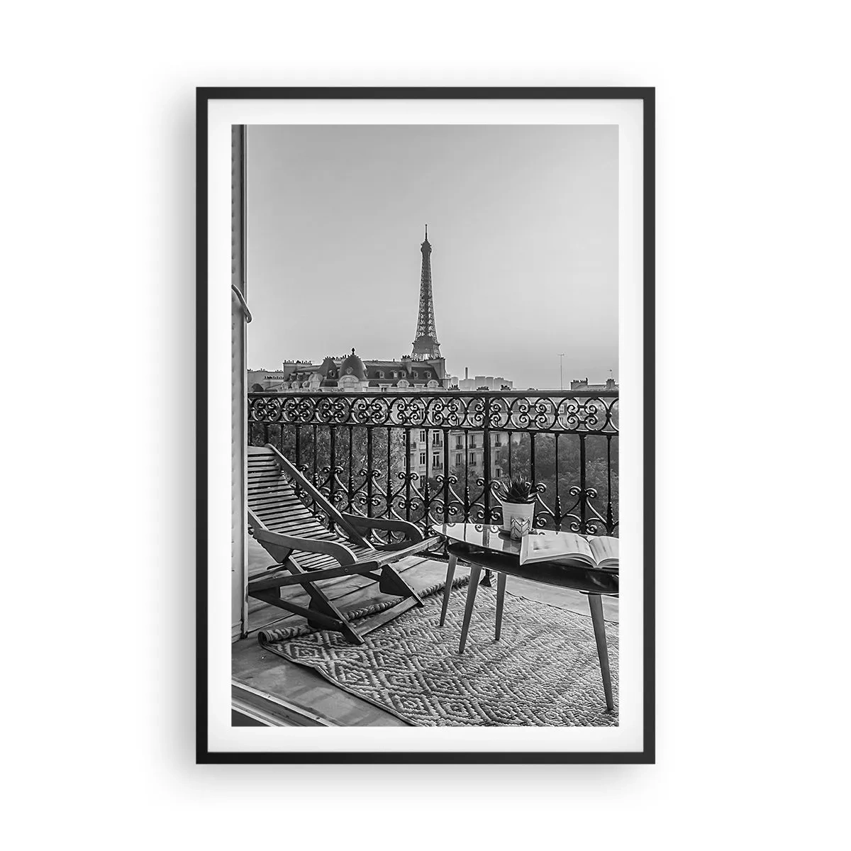 Póster en marco negro - Una tarde parisina - 61x91 cm