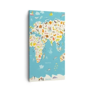 Cuadro sobre lienzo - Impresión de Imagen - Amamos al mundo entero - 45x80 cm