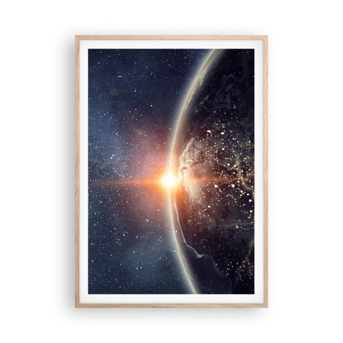 Póster en marco roble claro - En una nueva perspectiva - 70x100 cm
