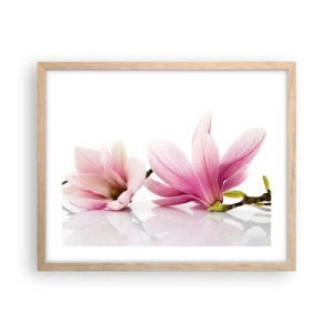 Póster en marco roble claro - Suave como un soplo de primavera - 50x40 cm