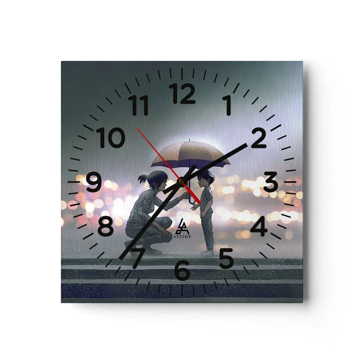 Reloj de pared - Reloj de vidrio - Y todo está bien - 40x40 cm