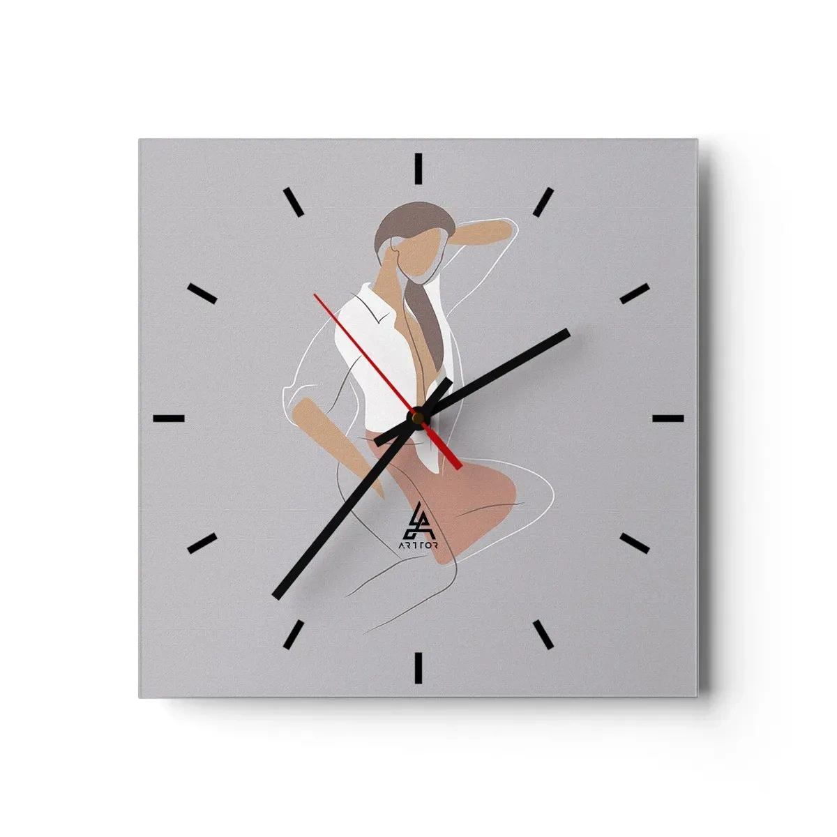 Reloj de pared - Reloj de vidrio - Un esbozo de encanto - 40x40 cm