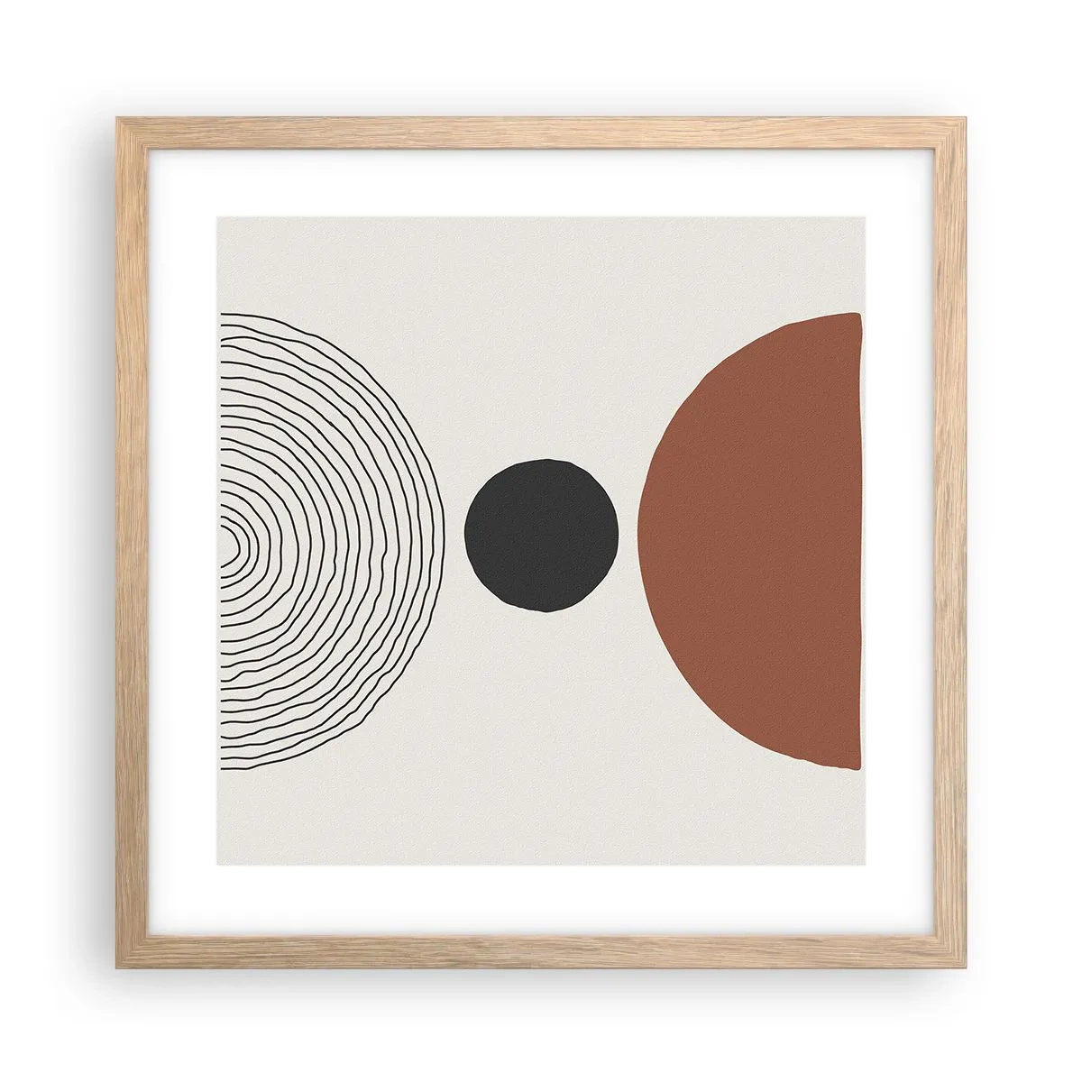 Póster en marco roble claro - En el centro de la atención - 40x40 cm