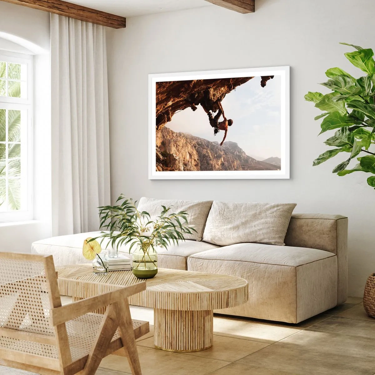 Póster en marco blanco - Un mundo en la roca - 100x70 cm