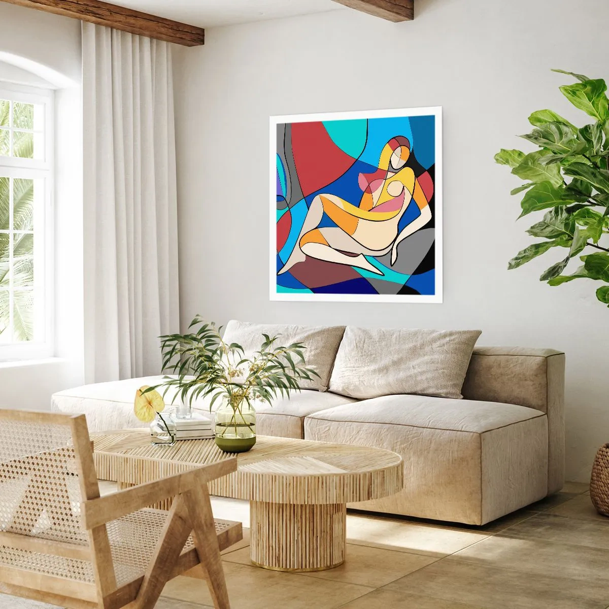 Póster - Desnudo cubista - 50x50 cm