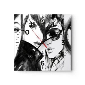Reloj de pared - Reloj de vidrio - La belleza multiplicada - 30x30 cm