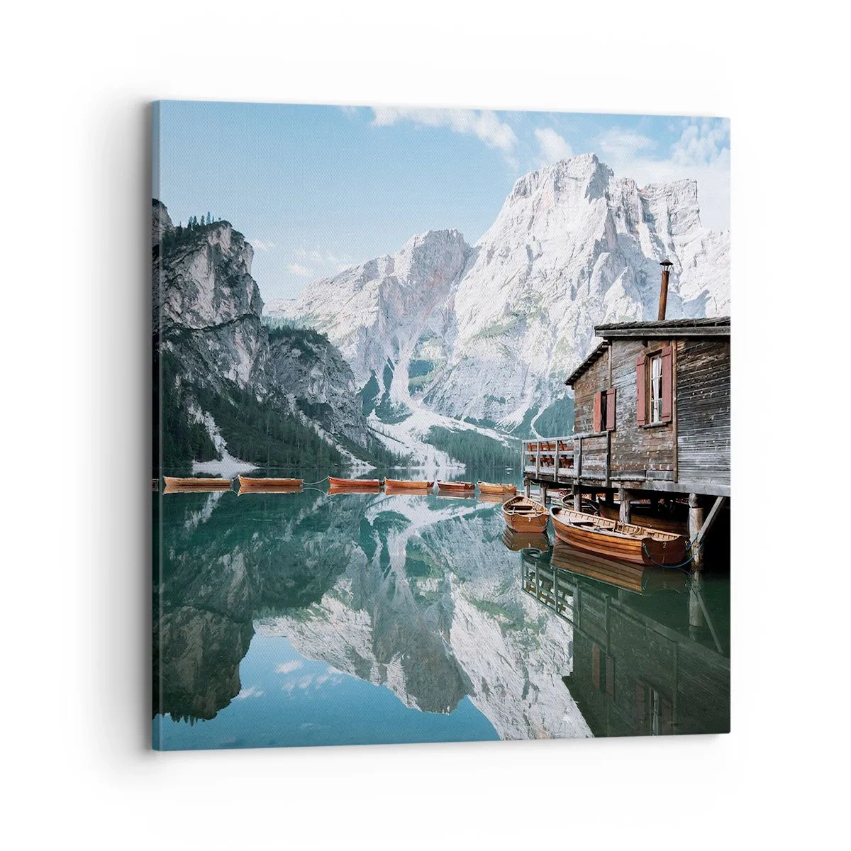 Cuadro sobre lienzo - Impresión de Imagen - Una mañana cristalina de montaña - 70x70 cm