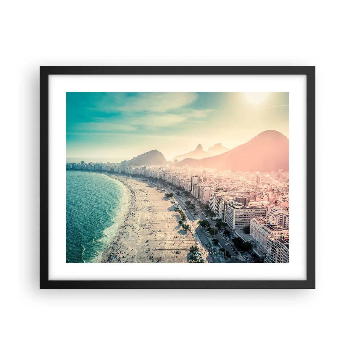 Póster en marco negro - Vacaciones perpetuas en Río - 50x40 cm