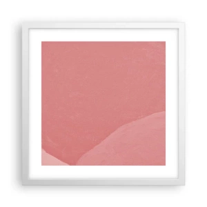 Póster en marco blanco - Composición orgánica en rosa - 40x40 cm
