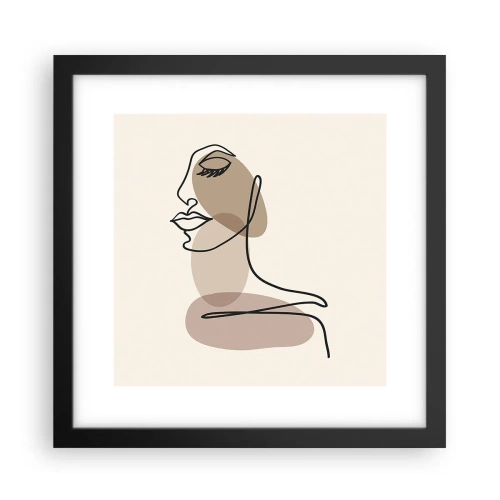 Póster en marco negro - Una línea de hermosura - 30x30 cm